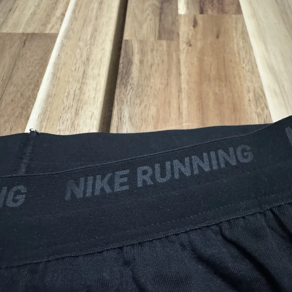 Nike Running Pants Mens M Black Lightweight Ankle Zip Reflective Drawstring